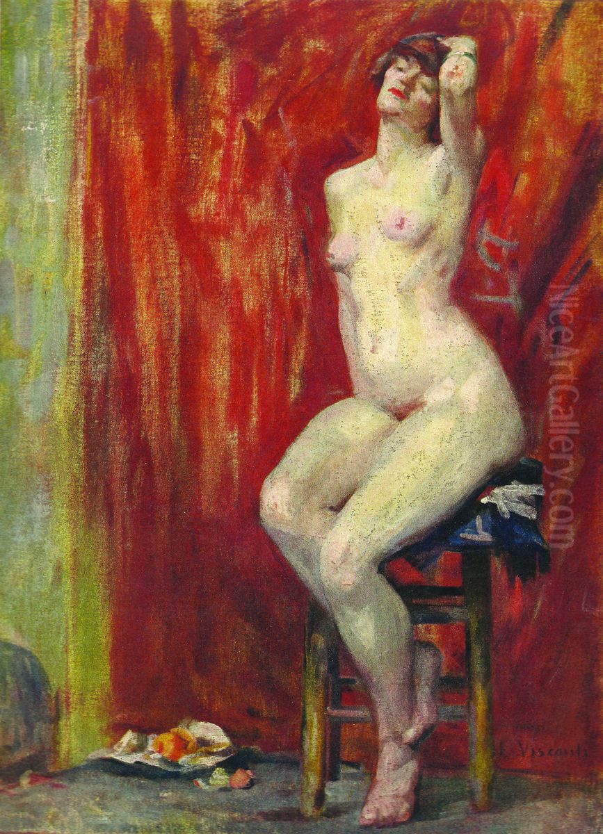 Nu sentado Oil Painting by Eliseu Visconti