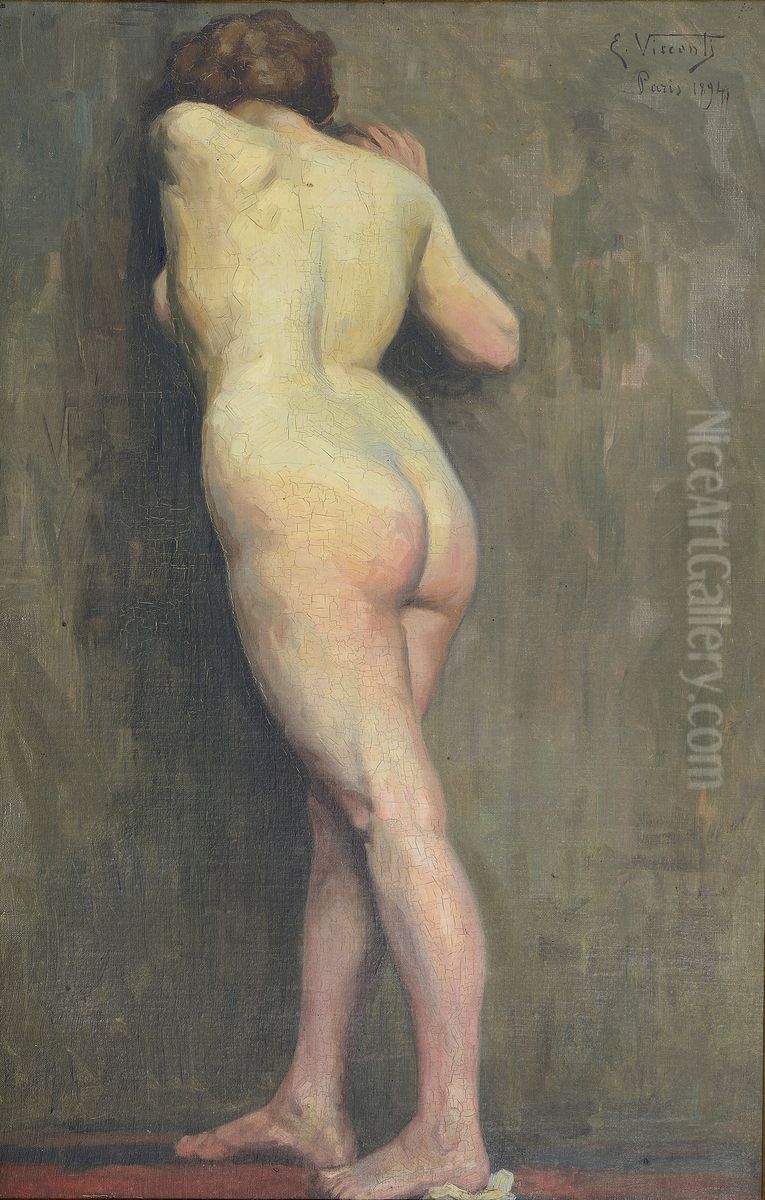 Nu feminino de costas Oil Painting by Eliseu Visconti
