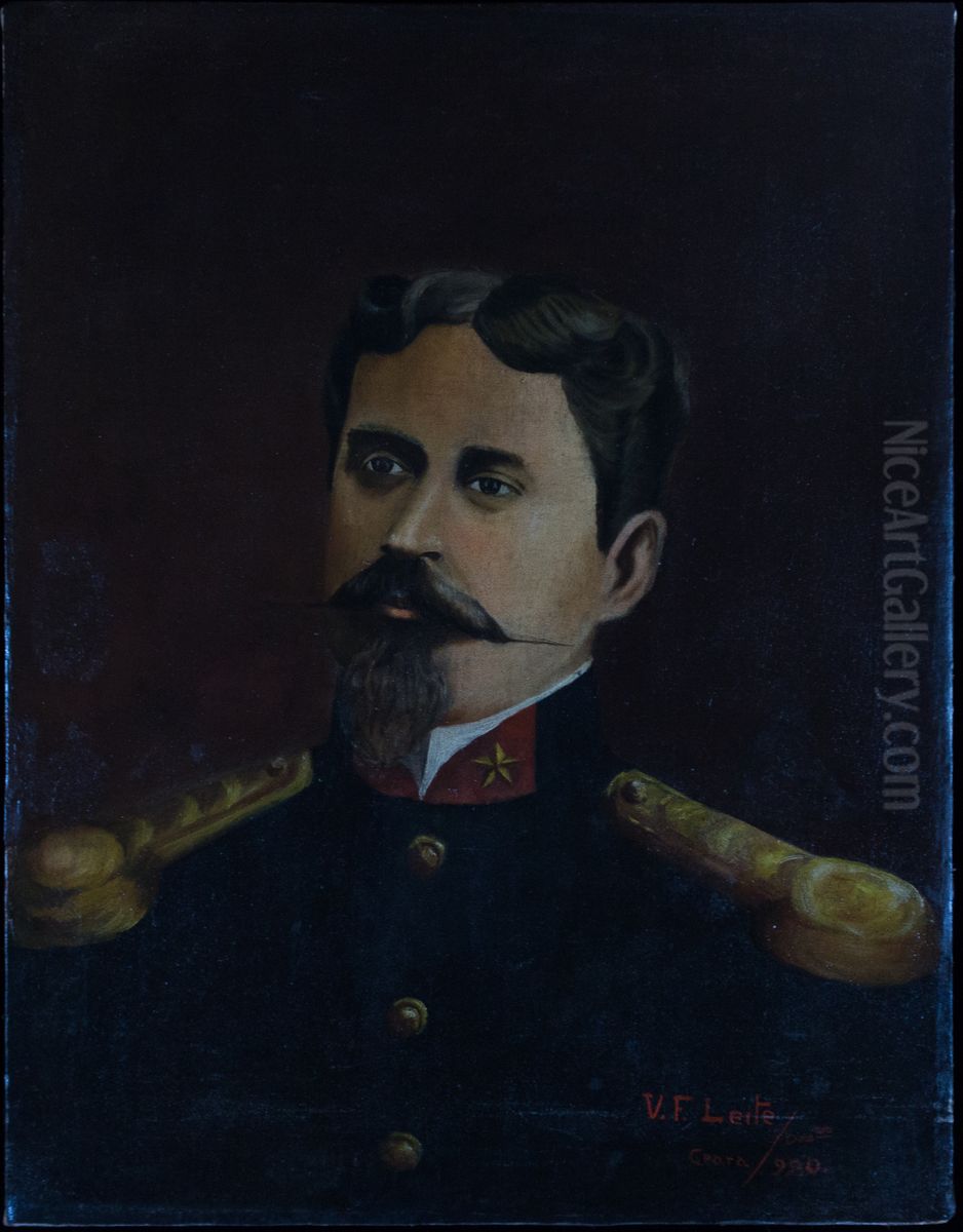 Homem em traje militar (1), da colecao Museu Historico Nacional Oil Painting by V. F. Leite