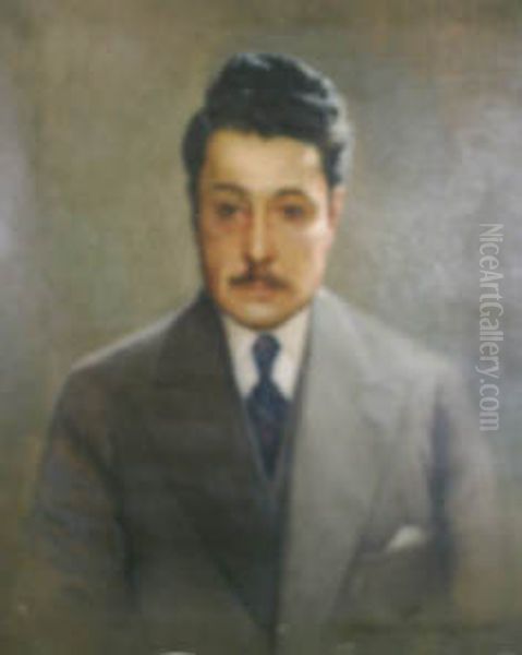 Homem em traje civil (4), da colecao Museu Historico Nacional Oil Painting by Oswaldo Teixeira