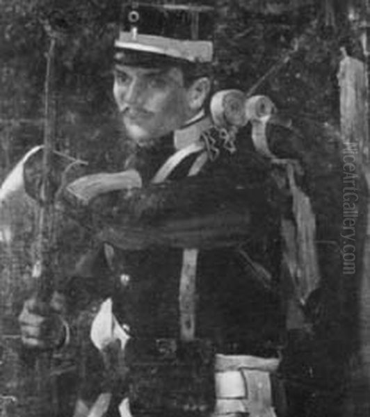 Soldado equipado, da colecao Museu Historico Nacional Oil Painting by Maria Emilia Campos