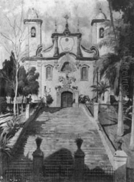 Igreja de Nossa Senhora do Monte do Carmo, da colecao Museu Historico Nacional Oil Painting by Hans Nobauer