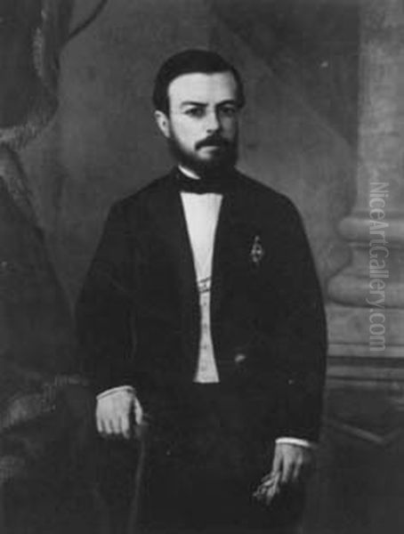 Conselheiro Jose Mauricio Fernandes Pereira de Barros, da colecao Museu Historico Nacional Oil Painting by Joaquim da Rocha Fragoso