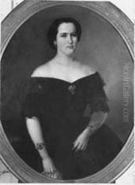 Maria Soares Marcelly Peixoto de Brito e Mello, da colecao Museu Historico Nacional Oil Painting by J. M. D'Avila