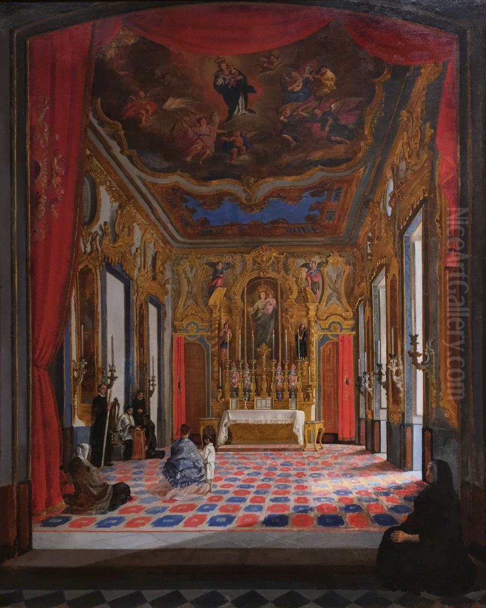 Capela de Nossa Senhora das Vitorias, da colecao Museu Historico Nacional Oil Painting by Luigi Stalloni