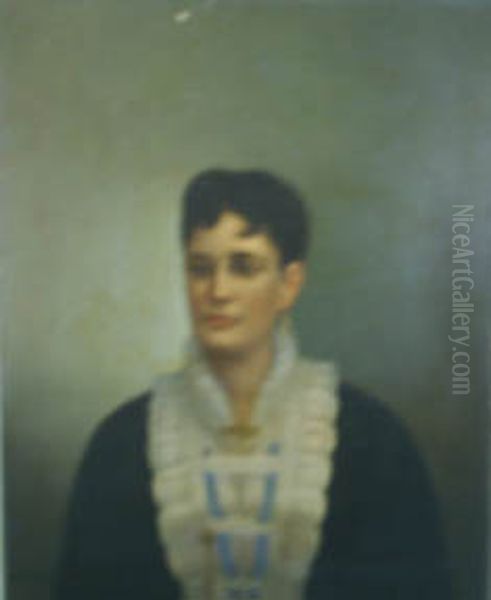 Baronesa de Duas Barras, da colecao Museu Historico Nacional Oil Painting by Manuel Poluceno Pereira da Silva