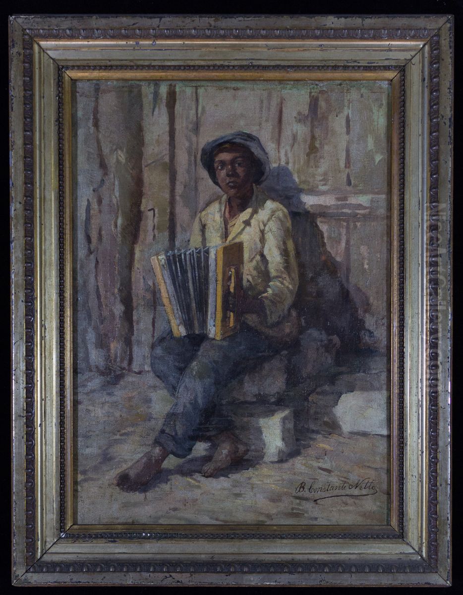 Tocador de sanfona, da colecao Museu Historico Nacional Oil Painting by B. Constante Neto