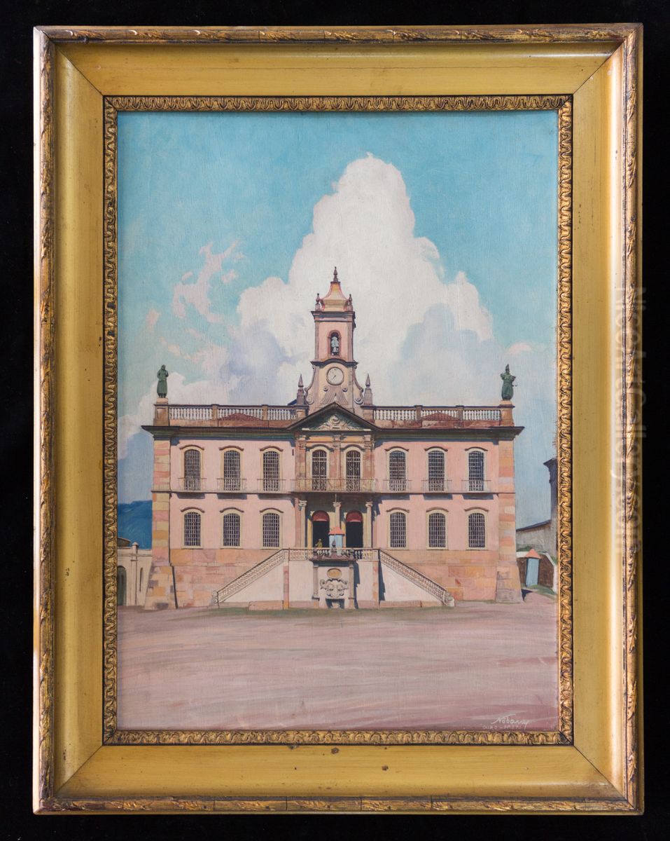 Casa de Camara e Cadeia de Ouro Preto (atribuido), da colecao Museu Historico Nacional Oil Painting by Hans Nobauer