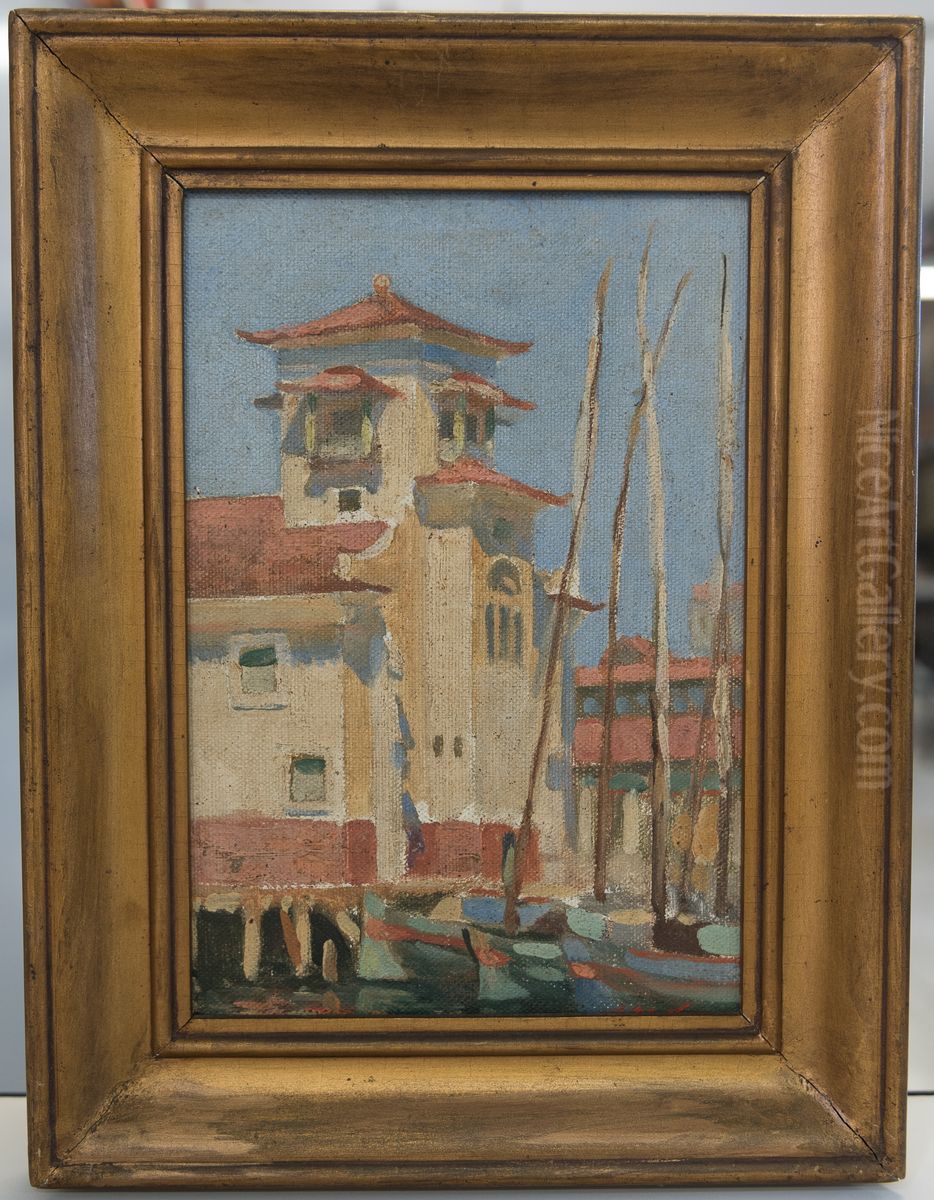 Antigo pavilhao da Policia Maritima, da colecao Museu Historico Nacional Oil Painting by Nicolau Del Negro