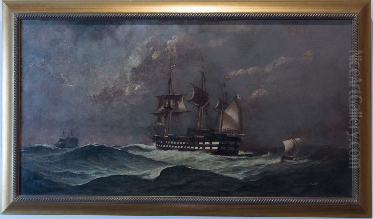 Fragata Francesa, da colecao Museu Historico Nacional Oil Painting by Eduardo de Martino
