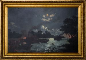 Abordagem do Encouracado Barroso e Monitor Rio Grande, da colecao Museu Historico Nacional
