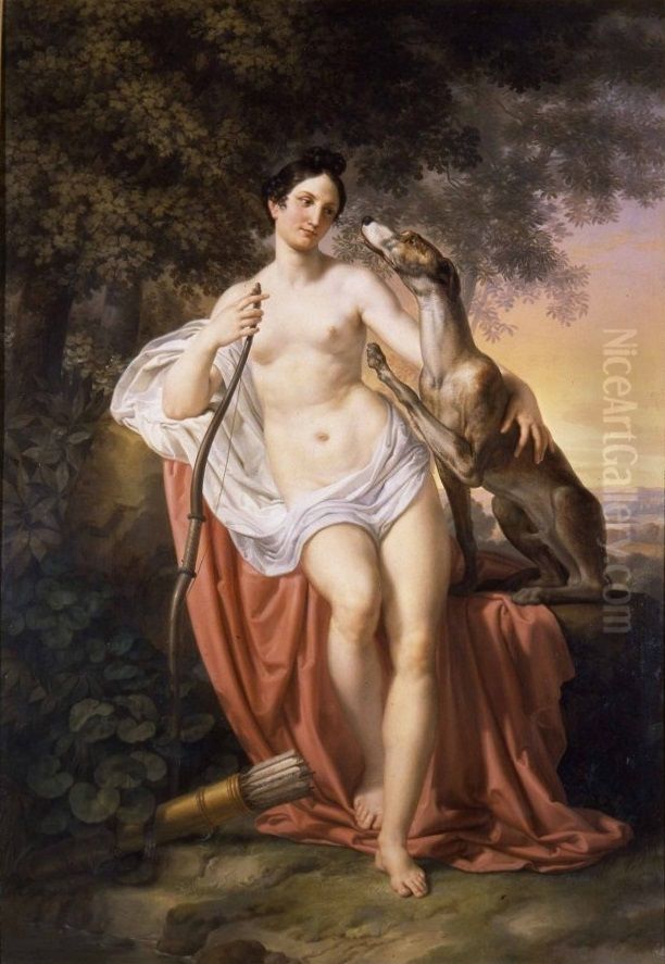 Painting of Diana Oil Painting by Pelagio Palagi