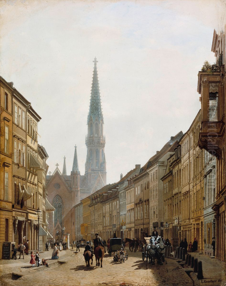 The Bruderstrasse Oil Painting by Eduard Gaertner