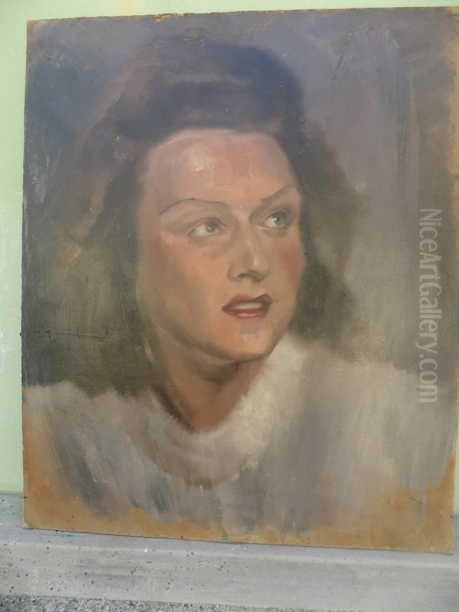 Portrait of Bela's Wife Oil Painting by Bela Pehan