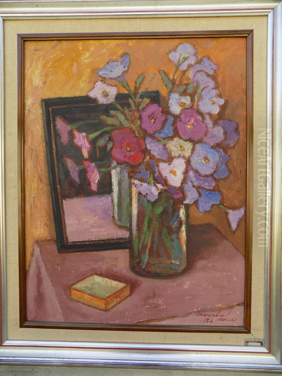 Vase with flowers Oil Painting by Bela Pehan