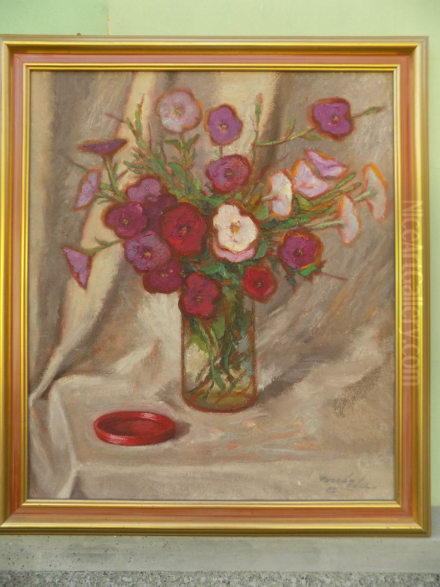 Vase with Flower 1 Oil Painting by Bela Pehan