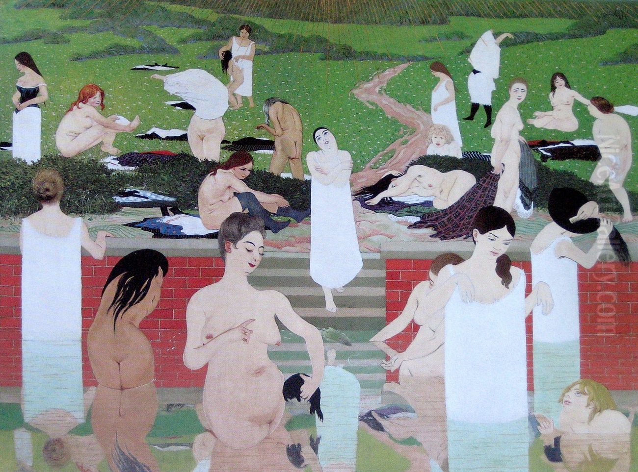 Bathing on a Summer Evening Oil Painting by Felix Vallotton