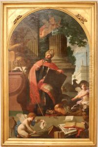 Saint Augustine defeats heresy