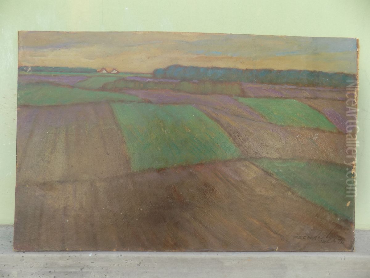 Landscape of Vojvodina Oil Painting by Bela Pehan