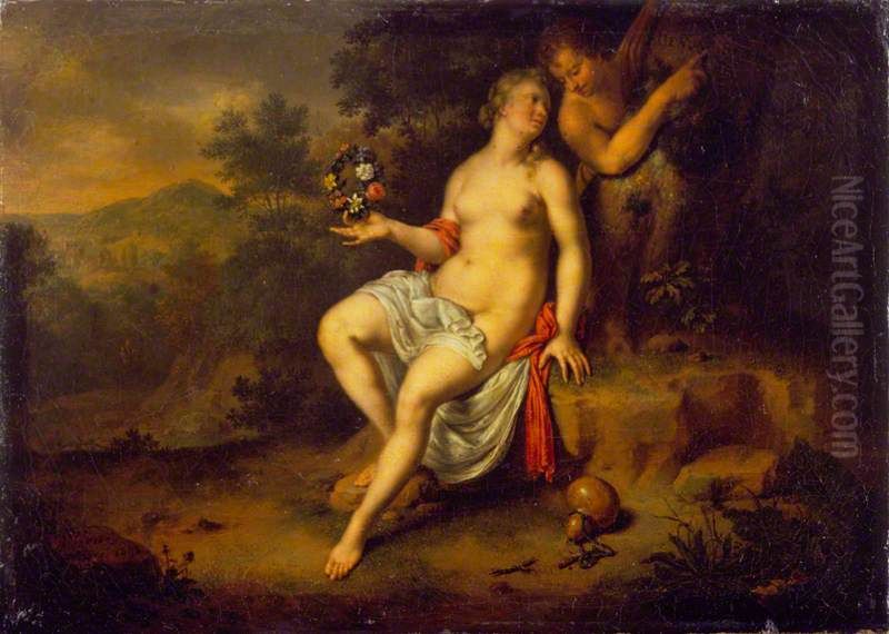 Paris and Oenone Oil Painting by Willem Van Mieris Leiden