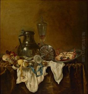 Still Life with Pitcher, Tazza, Fruit and Glass on a Table