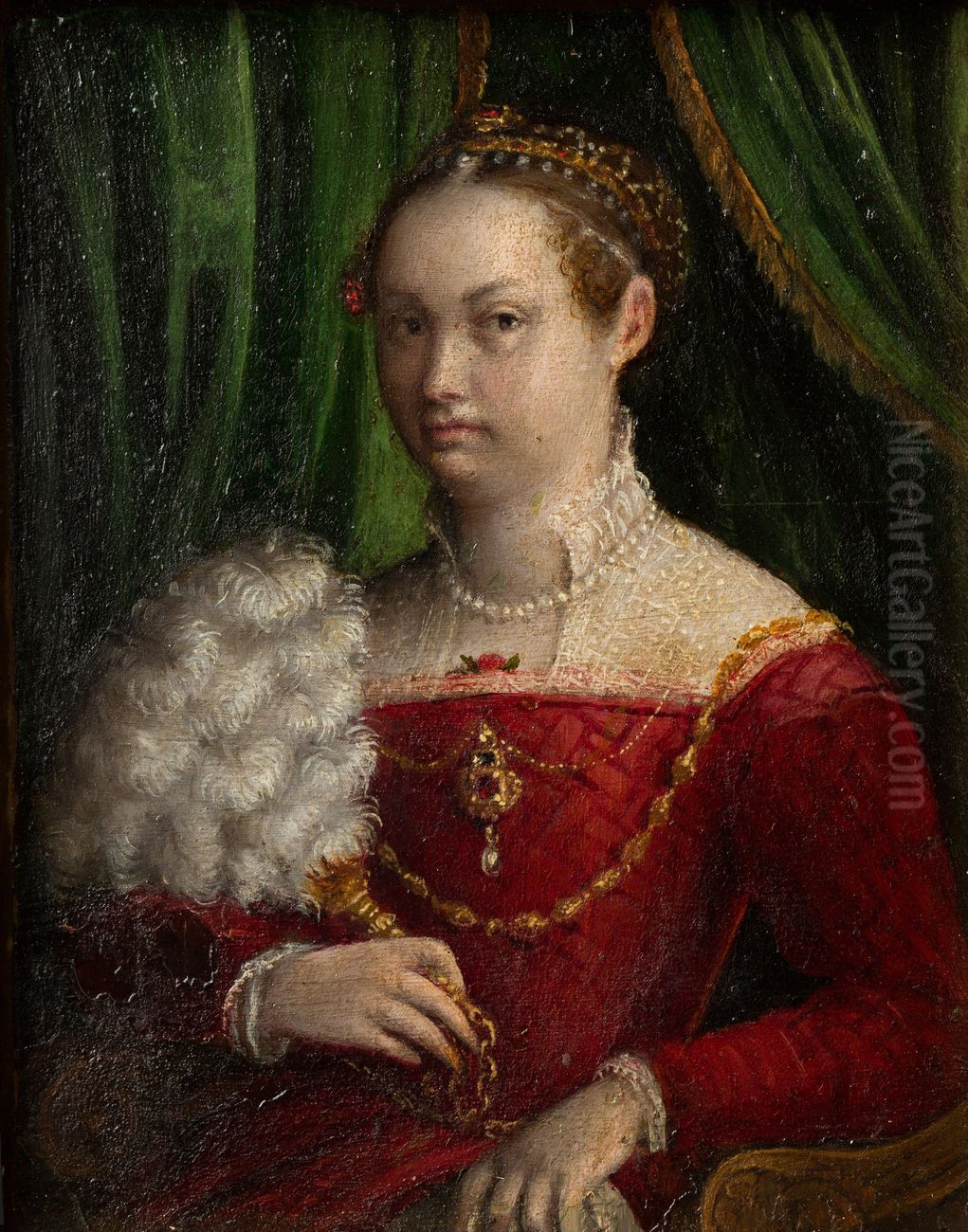 Double portrait of a married couple (Self portrait of Lavinia Fontana) Oil Painting by Lavinia Fontana