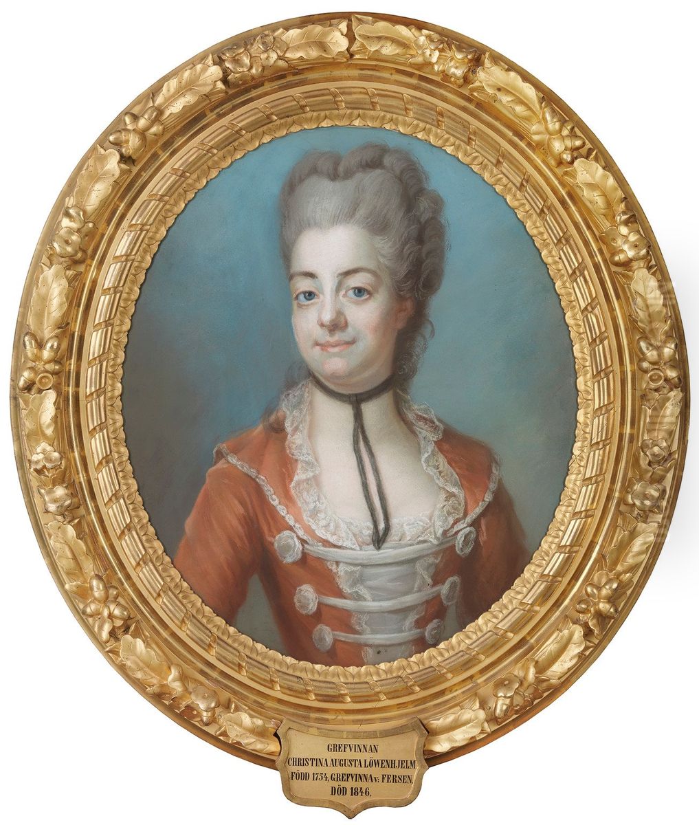 Grevinnan Christina Augusta Lowenhjelm Oil Painting by Jonas Forsslund