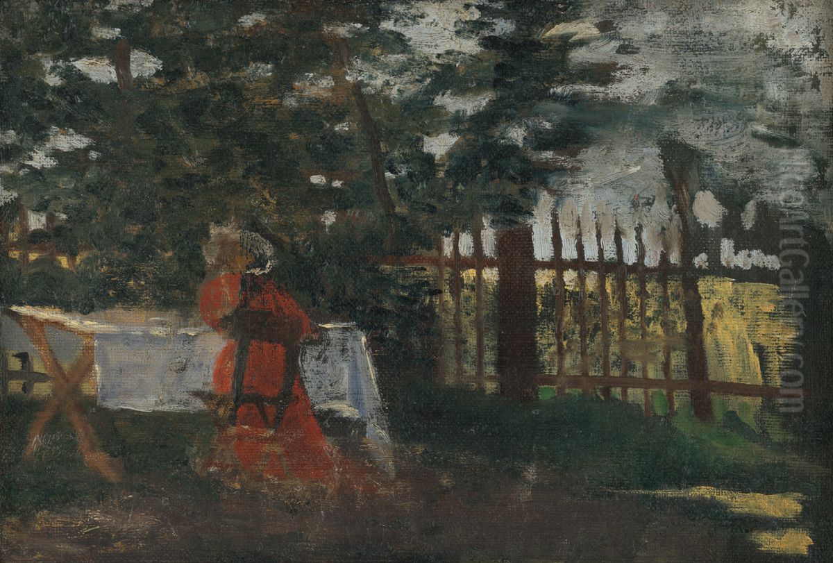 V zahrade Oil Painting by Konstantin Kovari-Kacmarik
