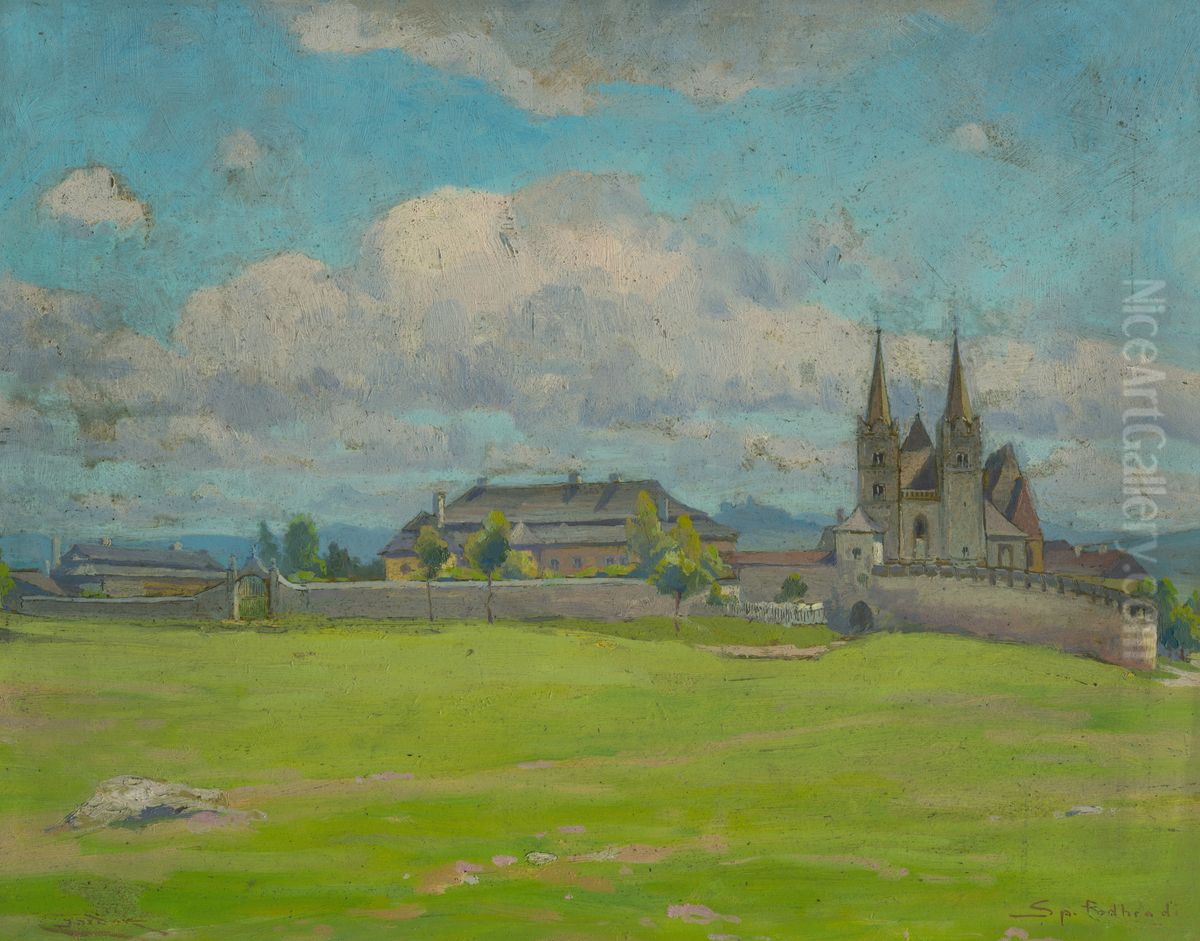 Spisska Kapitula Oil Painting by Lajos Csordak