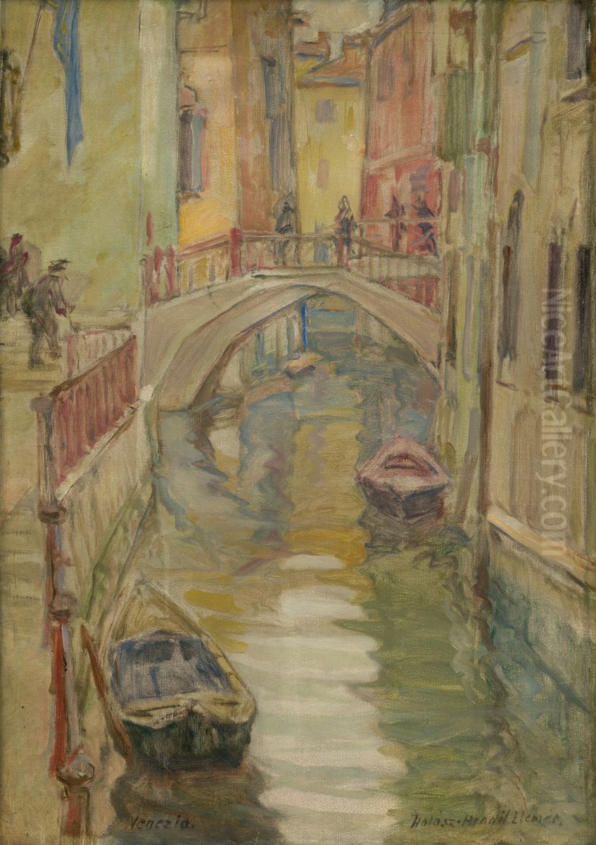 Benatky Oil Painting by Elemir Halasz-Hradil