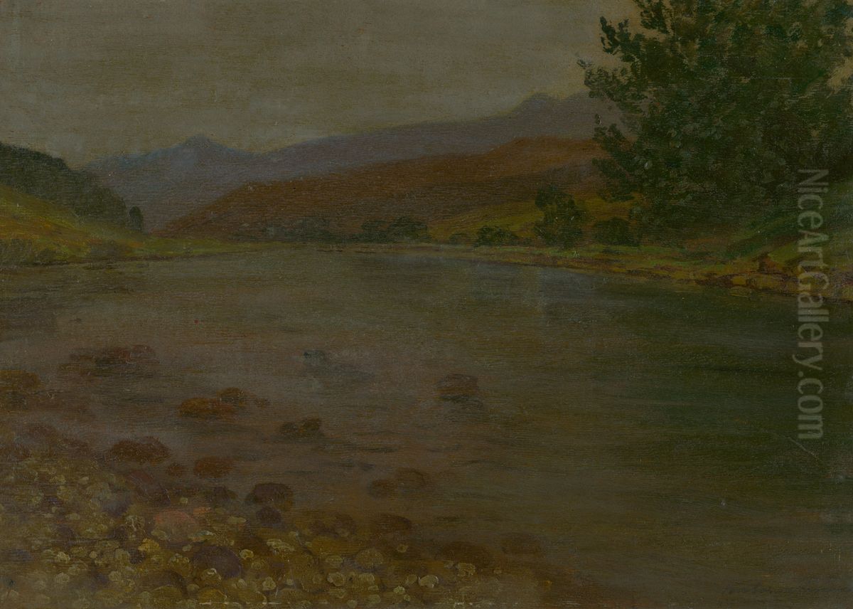 Na brehu rieky Oil Painting by Nandor Katona