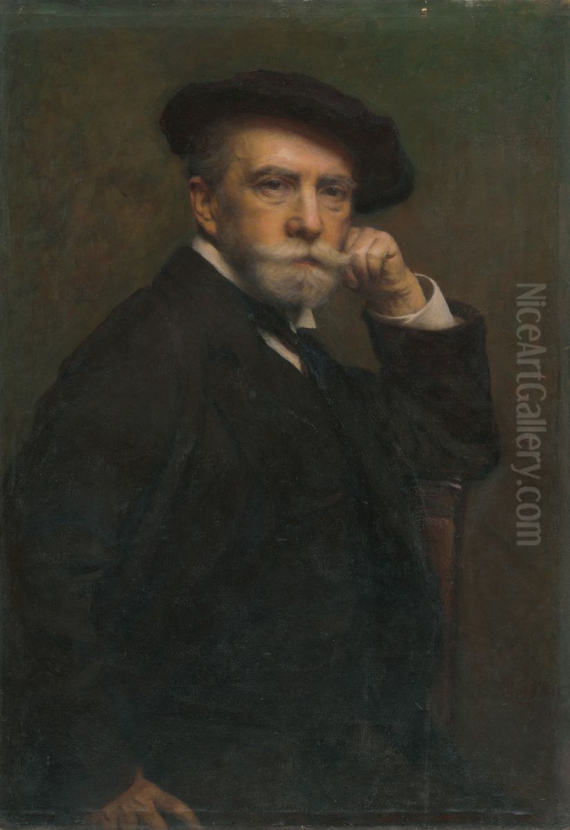 Vlastna podobizen Oil Painting by Leopold Horovitz