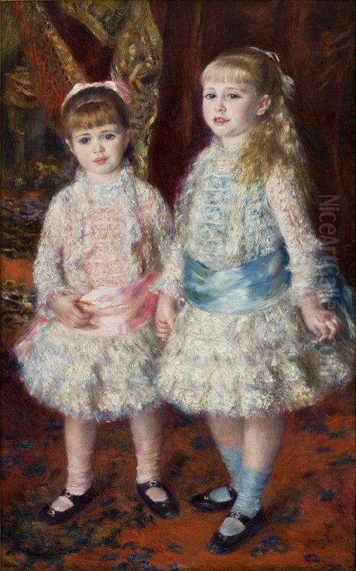 Rosa e Azul - As Meninas Cahen d'Anvers Oil Painting by Pierre Auguste Renoir
