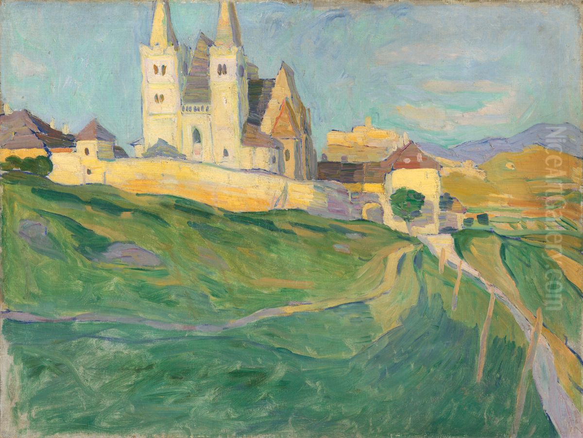 Spisska Kapitula Oil Painting by Konstantin Kovari-Kacmarik