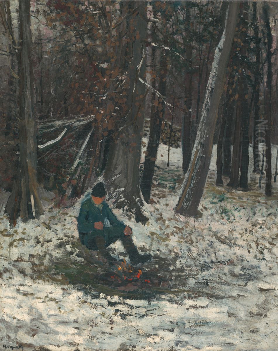 Drevorubac Oil Painting by Laszlo Mednyanszky