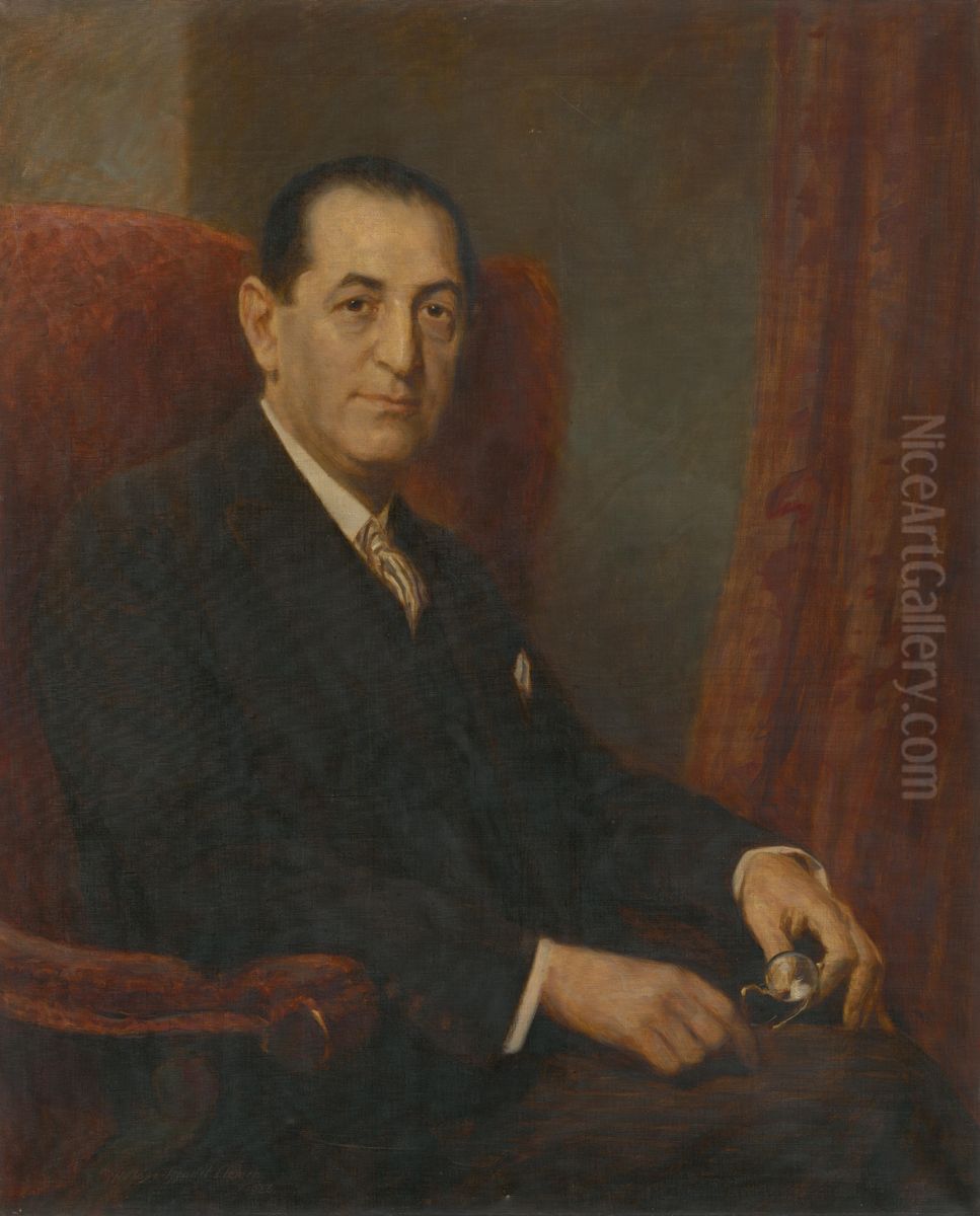 Portret muza Oil Painting by Elemir Halasz-Hradil