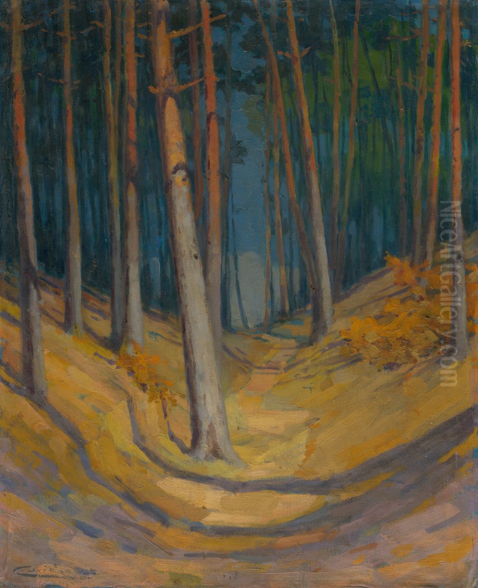 Les Oil Painting by Lajos Csordak