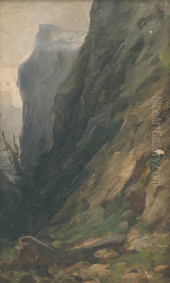 Zaber zo Zadielskej doliny Oil Painting by Lajos Csordak