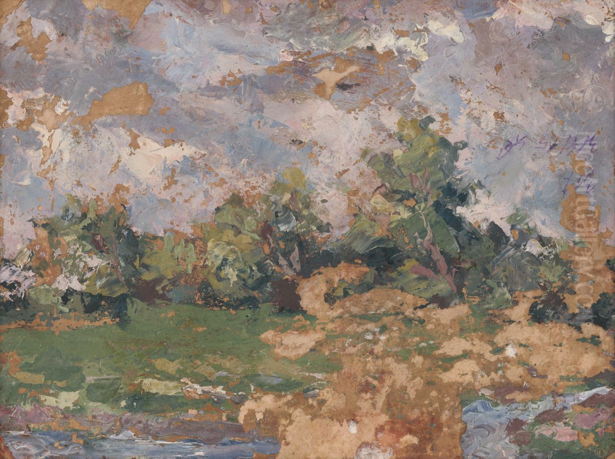 Krajina Oil Painting by Lajos Csordak