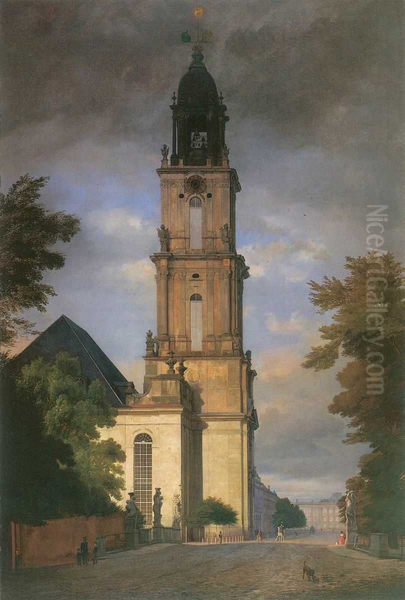 Die Garnisonkirche in Potsdam Oil Painting by Eduard Gaertner