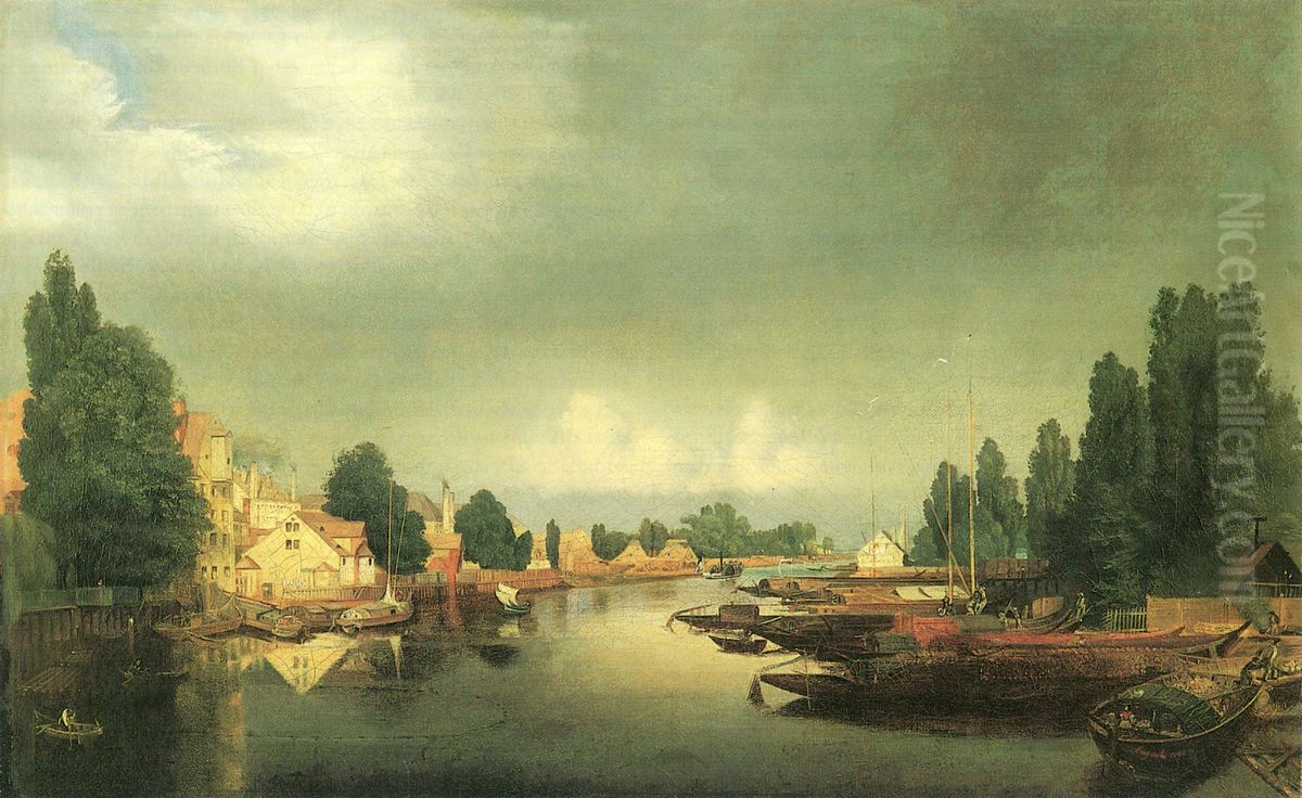 Havel landscape Oil Painting by Eduard Gaertner