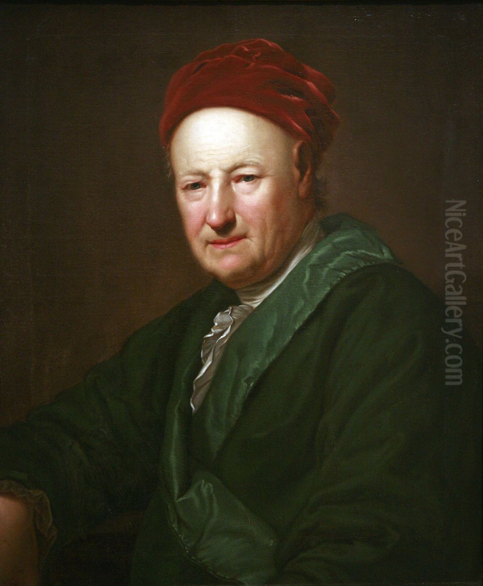 Portrait of Adam Friedrich Oeser (1717-1799) Oil Painting by Anton Graff