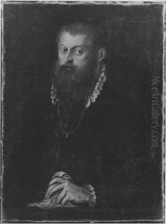 Bildnis eines unbekannten Mannes Oil Painting by Domenico Tintoretto