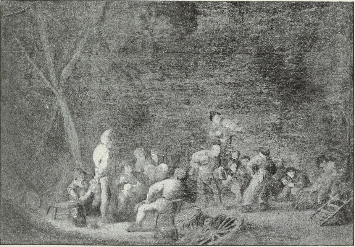 Boisterous Peasants Oil Painting by Adriaen van Ostade