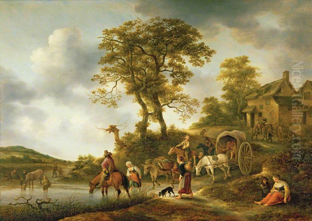 A Ford Oil Painting by Isaac Van Ostade