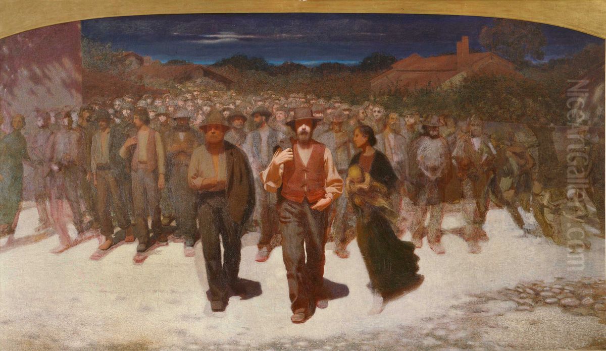 Fiumana Oil Painting by Giuseppe Pellizza da Volpedo