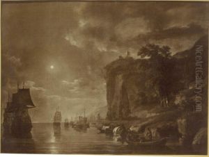 Seascape in moonlight