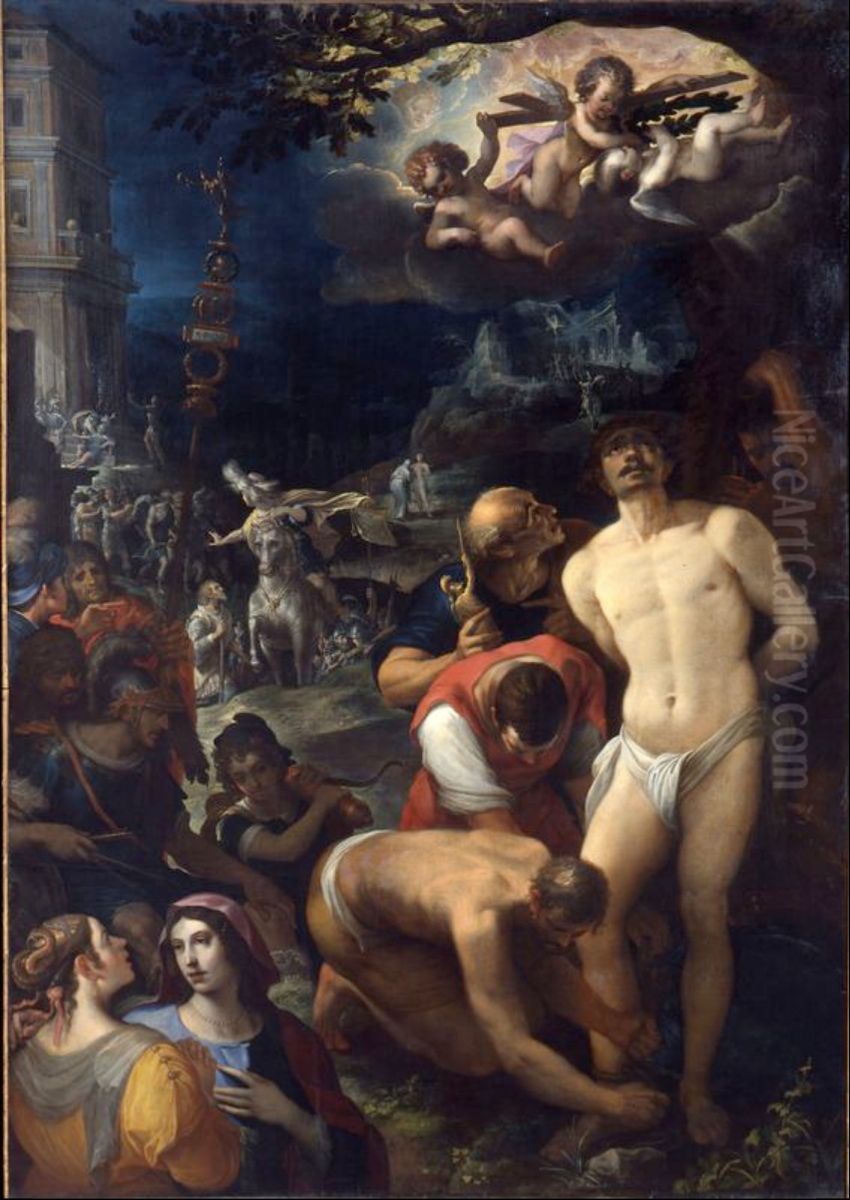 Preparations for the martyrdom of St Sebastian Oil Painting by Wenceslas Cobergher