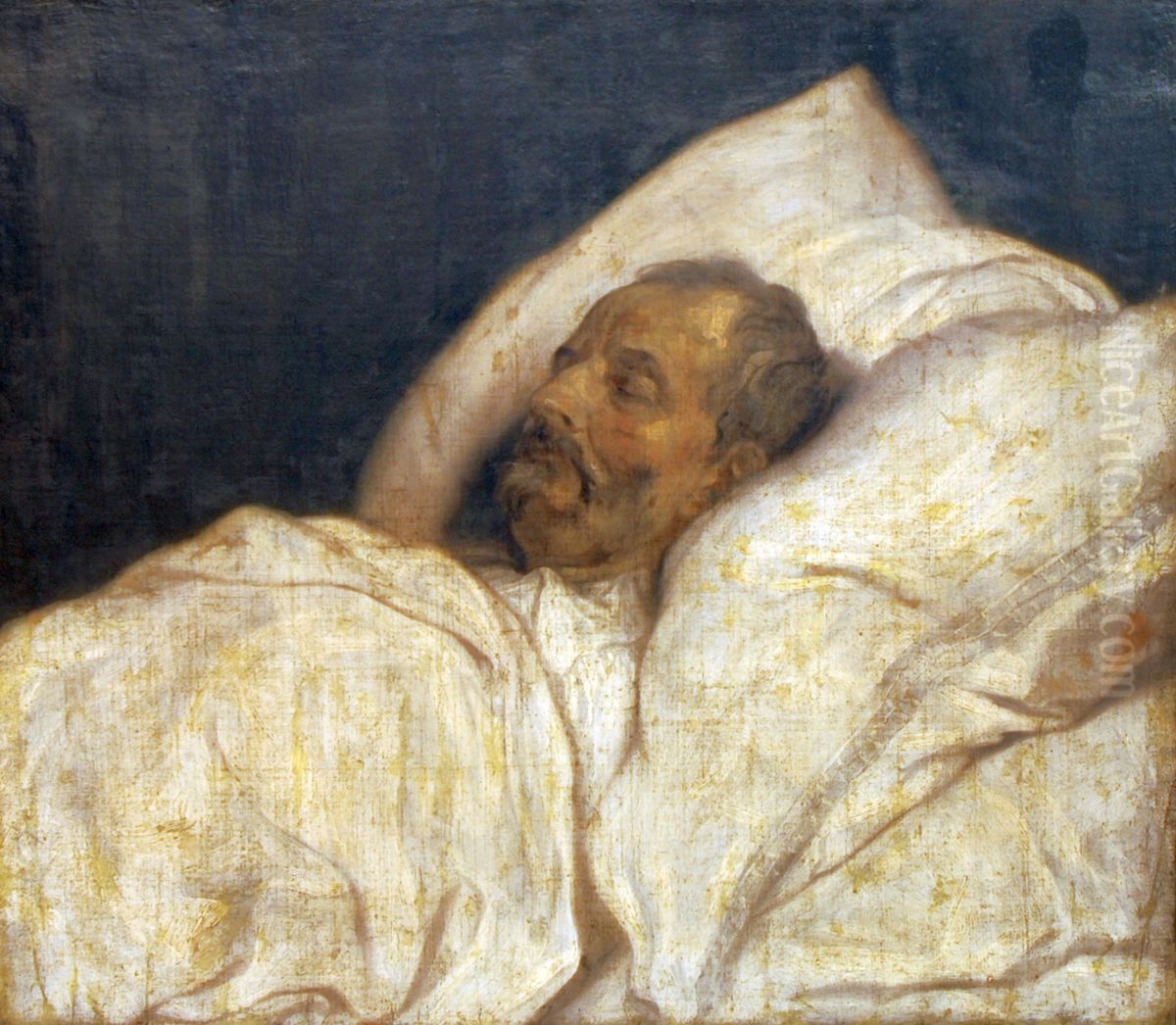 Balthasar I Moretus on his death bed Oil Painting by Thomas Willeboirts Bosschaert