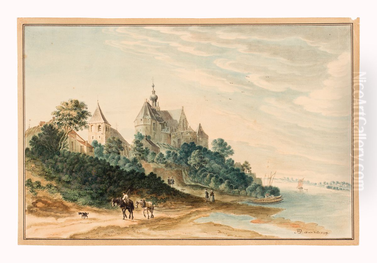 View of Kasteel Keverberg in Kessel Oil Painting by Jan De Beijer